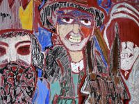 Lena Najdul, 13 lat, Centrum Zajęć Pozaszkolnych nr 1, Łódź, pastel olejny: ”Kolędnicy”.