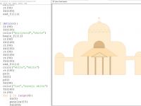 scan z programem rysującym synagogę w Pythonie