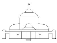 rysunek synagogi wykonany w programie Python